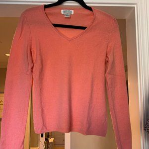 Beautiful coral cashmere sweater, SUTTON STUDIO, size M